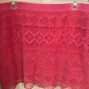 Abercrombie and Fitch pink overlay lace skirt 12